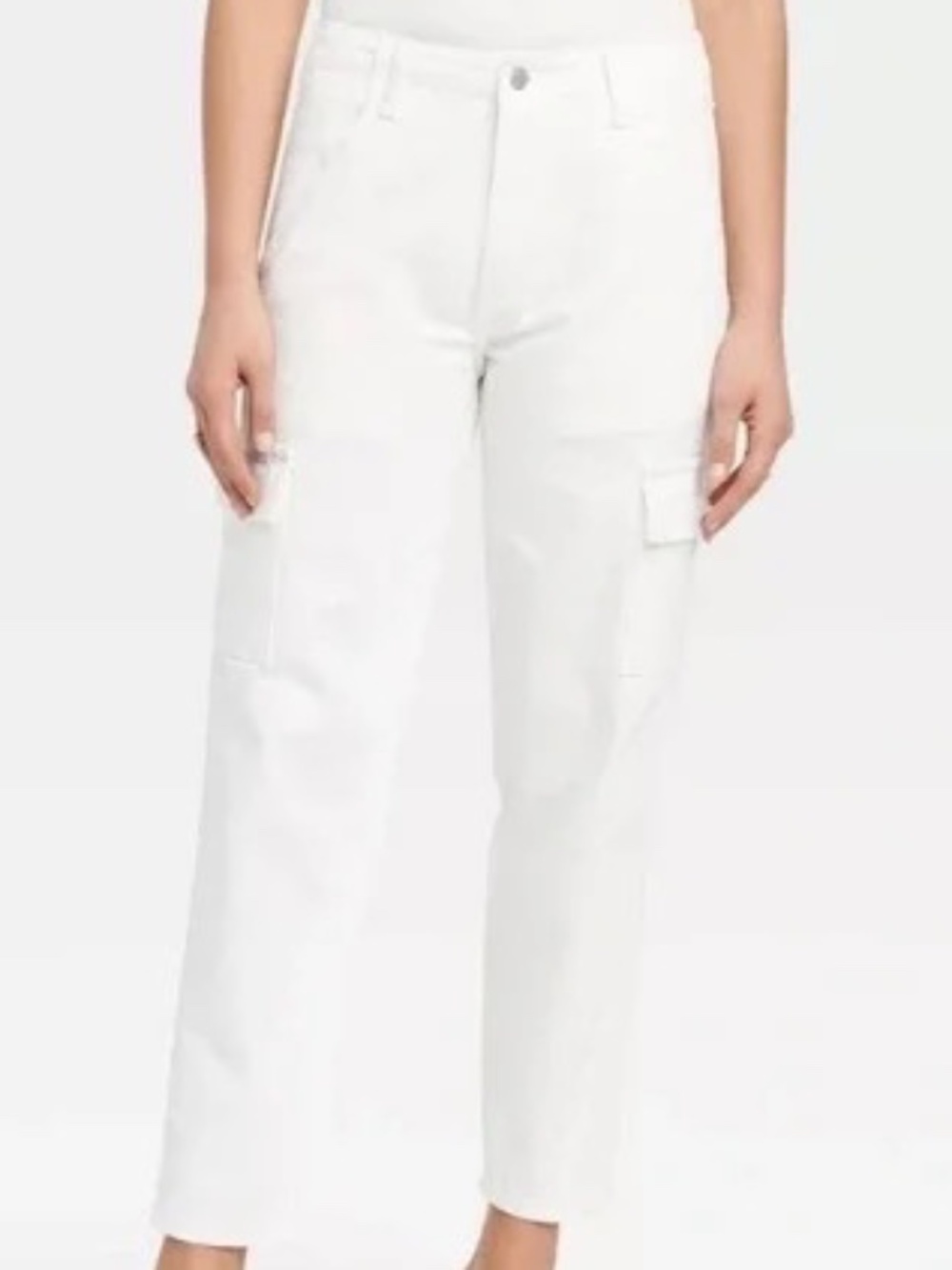 White CARGO JEANS NWOT